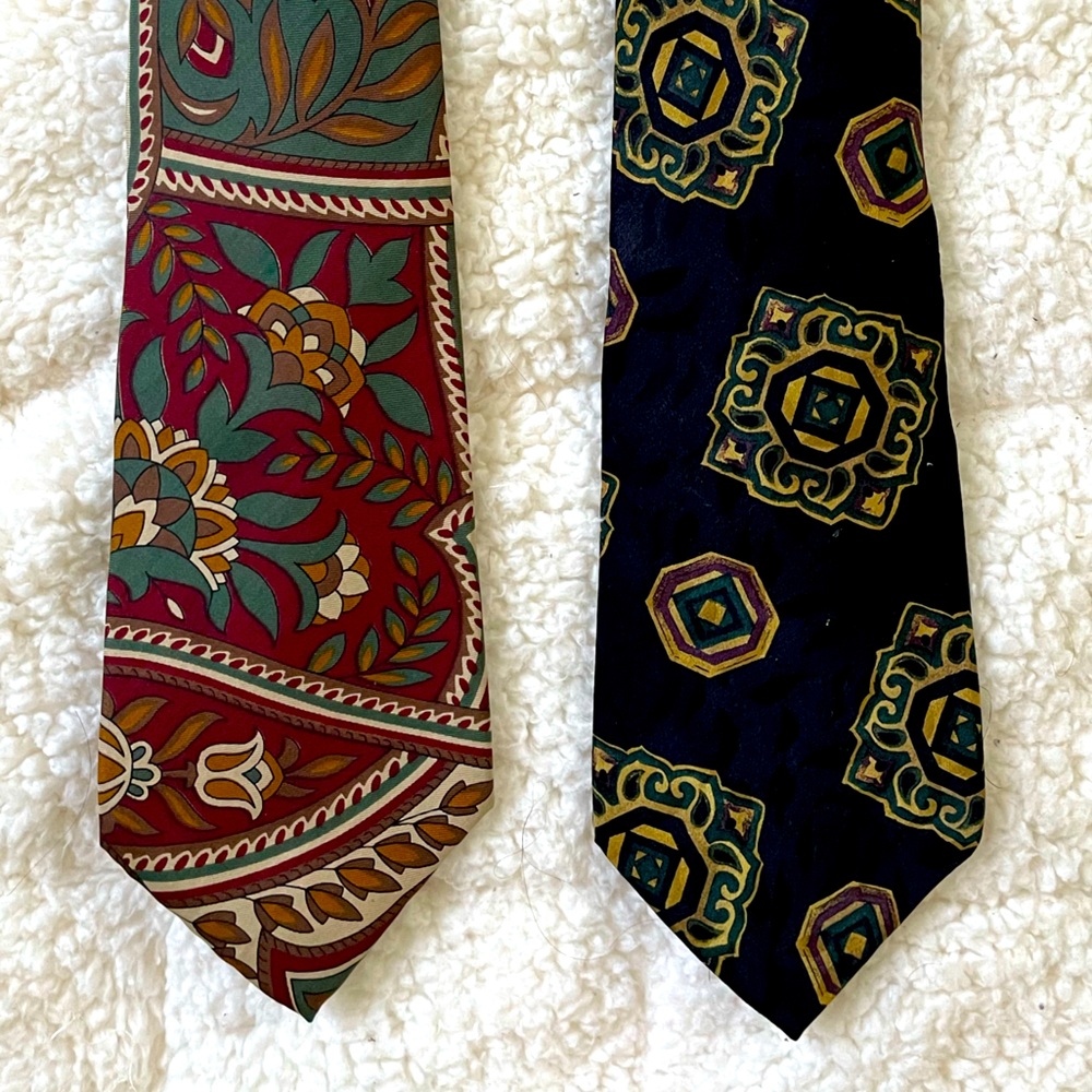 Pair of Vintage Liberty of London Handmade Silk Ties